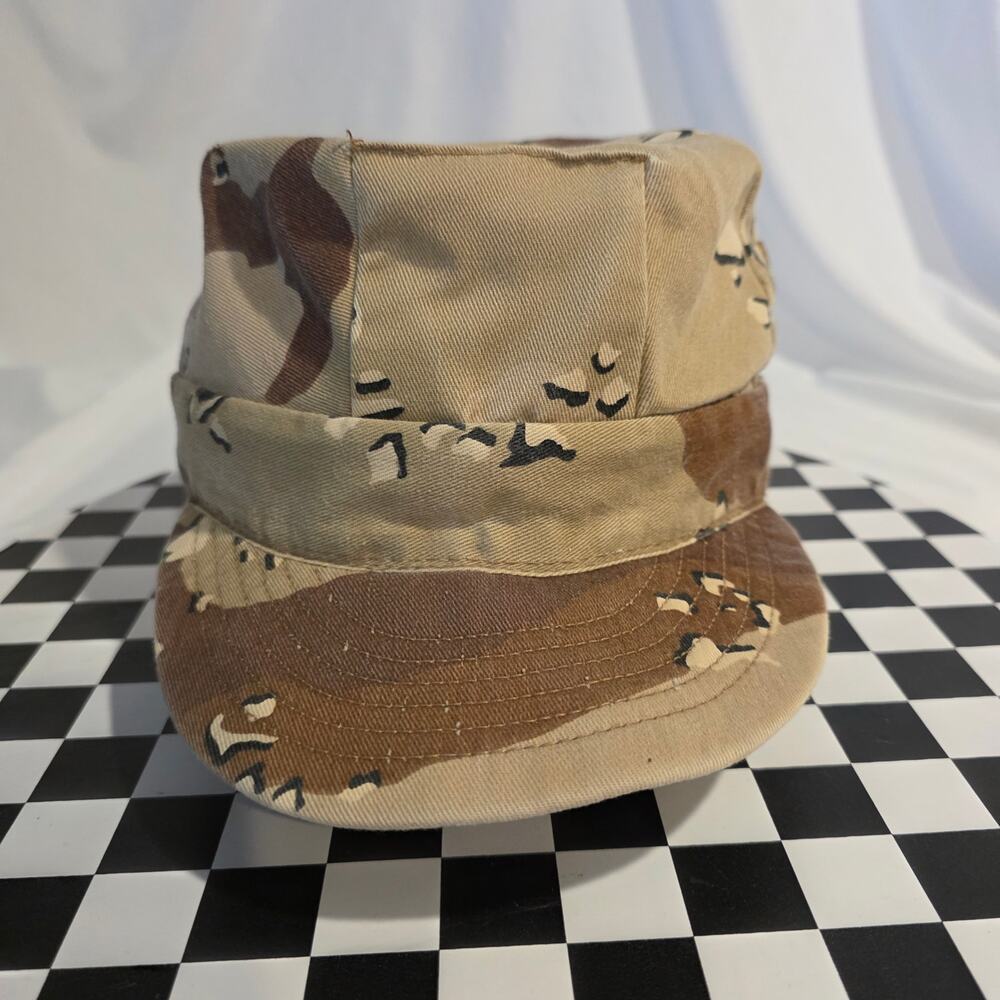 US Military Desert‎ Camo 6-Color Chocolate Chip Patrol Cap Hat Vintage
